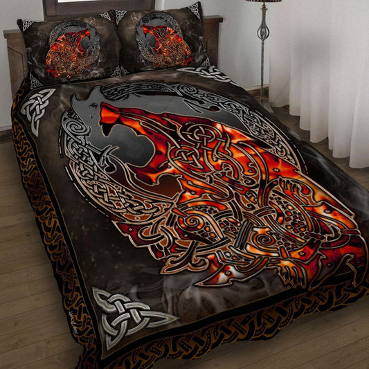 Viking Warrior Norse Bedding Cover For Norse Bedroom Decor