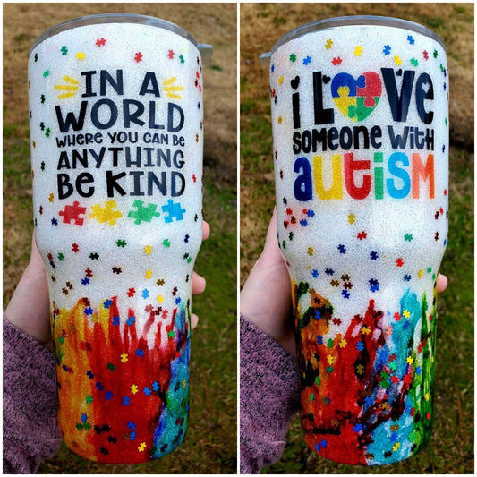 Autism Stronger Together 20 Oz Tumbler For Hot Cold Drinks And Travel