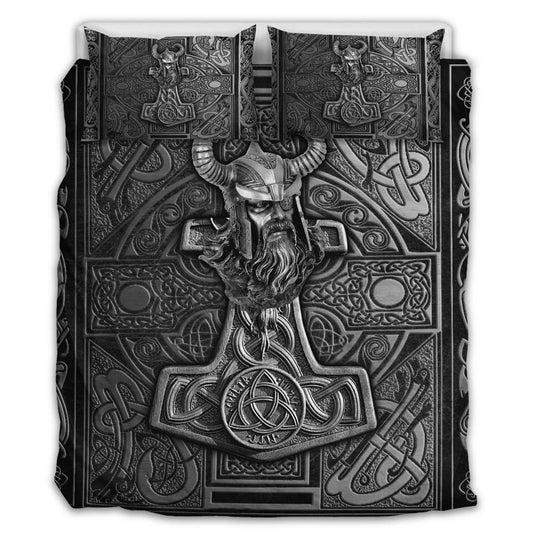 Viking Warrior Metal Bedding Cover For Norse Bedroom Decor