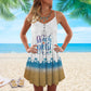 Beach Please Sunny Mood Limited – Women's Summer Sleeveless V-Neck Camisole Dress