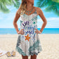 Beach Lover Summer Mood Limited – Women's Summer Sleeveless V-Neck Camisole Dress
