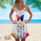 Butterfly Everything Will Be Okay – Women's Summer Sleeveless V-Neck Camisole Dress
