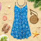 Cool Blue Beach Breeze – Women's Summer Sleeveless V-Neck Camisole Dress
