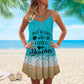 Girl Who Loves Beach – Women's Summer Sleeveless V-Neck Camisole Dress