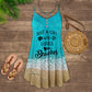 Girl Who Loves Beach – Women's Summer Sleeveless V-Neck Camisole Dress