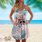 Beach Please Mood Limited – Women's Summer Sleeveless V-Neck Camisole Dress