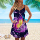Butterfly Love Flowers – Women's Summer Sleeveless V-Neck Camisole Dress