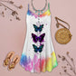 Fresh Butterfly Love – Women's Summer Sleeveless V-Neck Camisole Dress
