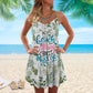 Beach Calling Adventure – Women's Summer Sleeveless V-Neck Camisole Dress