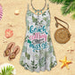 Beach Calling Mood Limited – Women's Summer Sleeveless V-Neck Camisole Dress