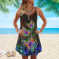 Colorful Butterfly Night Glow Limited – Women's Summer Sleeveless V-Neck Camisole Dress