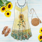 Sunflower Butterfly Nature Style Limited – Women's Summer Sleeveless V-Neck Camisole Dress