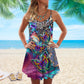 Colorful Butterfly TTZZ1505007Z Spaghetti Strap Summer Dress - Owls Matrix LTD