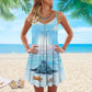 Turtle Beach Arrival Limited – Women's Summer Sleeveless V-Neck Camisole Dress