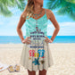 Beach Soul Theme Limited – Women's Summer Sleeveless V-Neck Camisole Dress