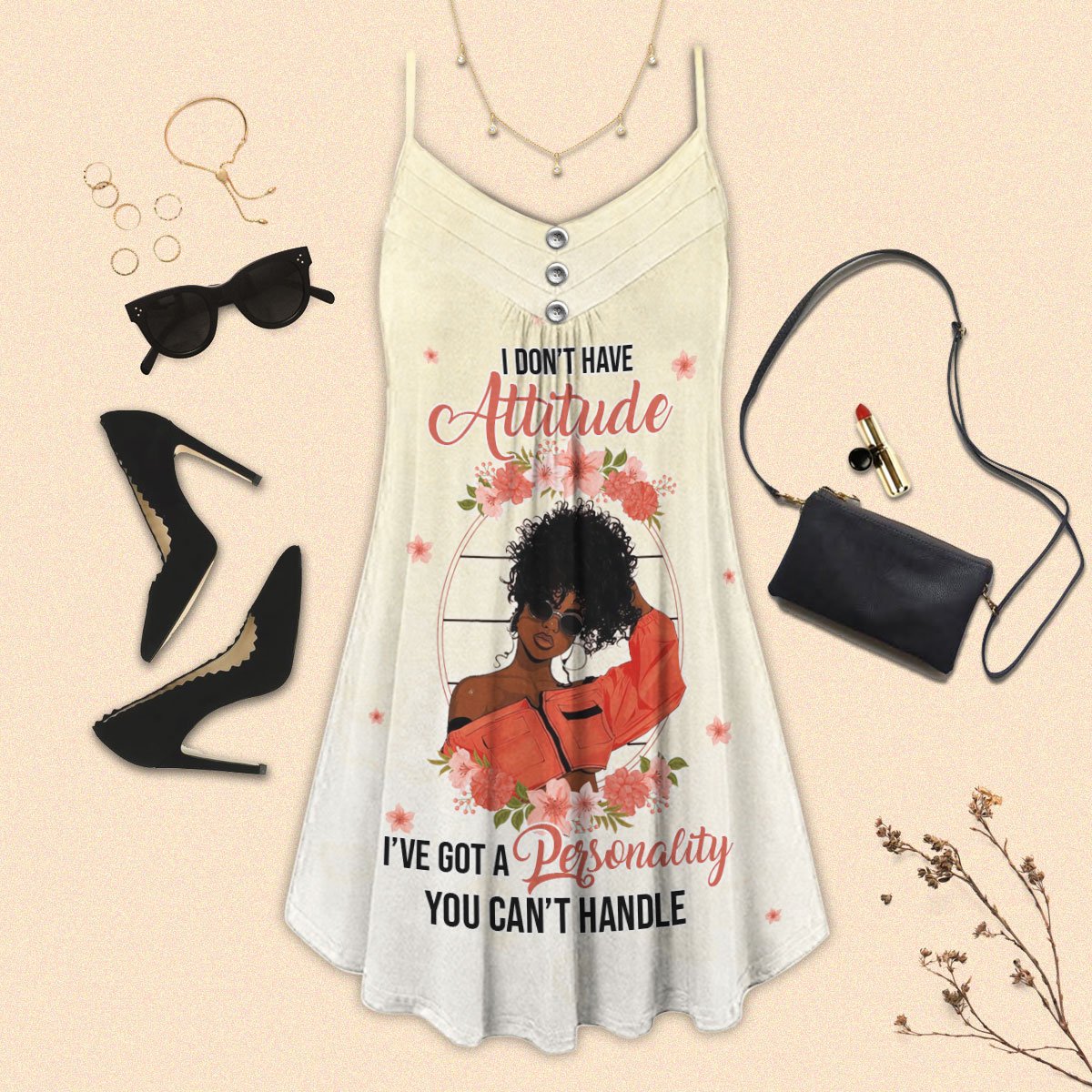 Black Women Elegant Style Limited – Women's Summer Sleeveless V-Neck Camisole Dress