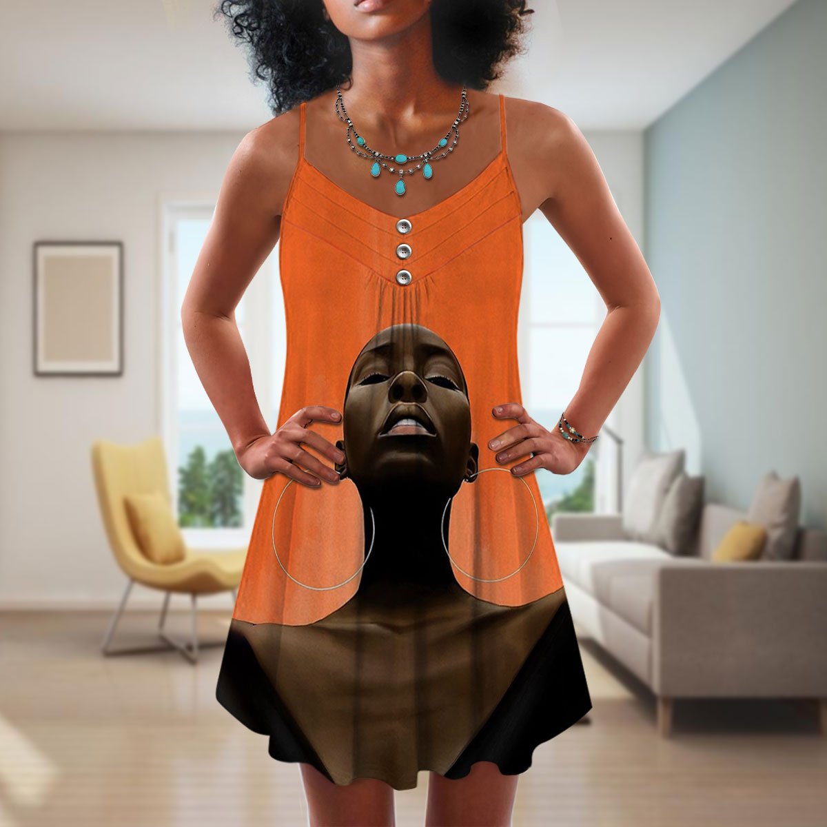 Black Women Modern Look Limited – Women's Summer Sleeveless V-Neck Camisole Dress