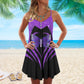 Purple Butterfly In Flight – Women's Summer Sleeveless V-Neck Camisole Dress