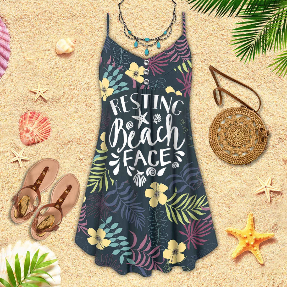 Beach Face Style Limited – Women's Summer Sleeveless V-Neck Camisole Dress