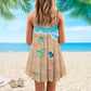 Beach Life With Flip Flops – Women's Summer Sleeveless V-Neck Camisole Dress