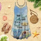 Sandy Toes Beach Days – Women's Summer Sleeveless V-Neck Camisole Dress