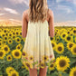 Stunning Sunflower Bloom – Women's Summer Sleeveless V-Neck Camisole Dress