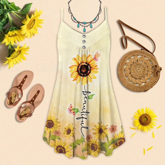 Beautiful Sunflower Limited – Women's Summer Sleeveless V-Neck Camisole Dress