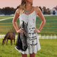 Black Horse Faith Theme Limited – Women's Summer Sleeveless V-Neck Camisole Dress