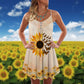Butterfly Sunflower Summer Love – Women's Summer Sleeveless V-Neck Camisole Dress