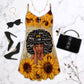 Black Women Sunflower Faith – Women's Summer Sleeveless V-Neck Camisole Dress