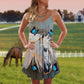 Horse And Butterfly Cute – Women's Summer Sleeveless V-Neck Camisole Dress