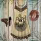 Golden Horse Pattern – Women's Summer Sleeveless V-Neck Camisole Dress
