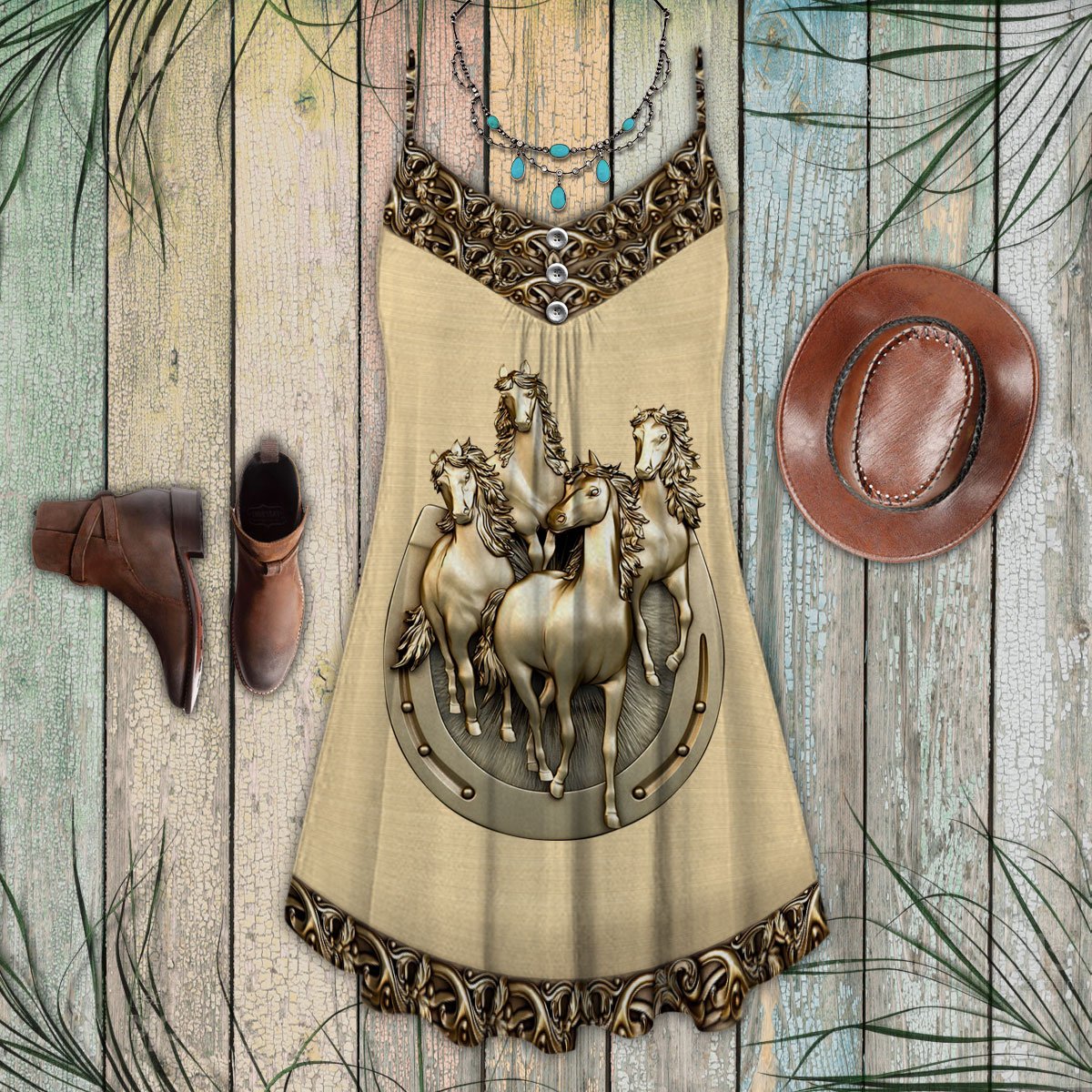 Golden Horse Elegance Limited – Women's Summer Sleeveless V-Neck Camisole Dress