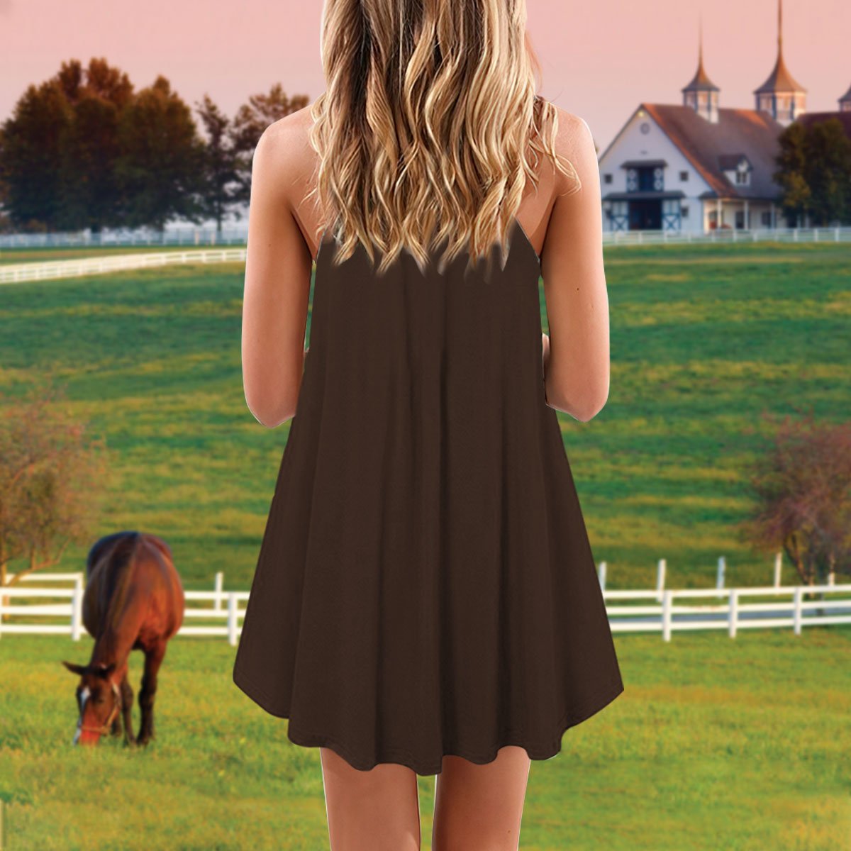 Horse Definition Happiness – Women's Summer Sleeveless V-Neck Camisole Dress