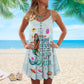 Mermaid Ocean Dreamer – Women's Summer Sleeveless V-Neck Camisole Dress