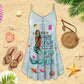 Mermaid Ocean Dreamer – Women's Summer Sleeveless V-Neck Camisole Dress