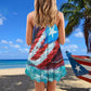 Puerto Rico Flag Beach – Women's Summer Sleeveless V-Neck Camisole Dress