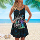 Splashy Mermaid Vibe Limited – Women's Summer Sleeveless V-Neck Camisole Dress