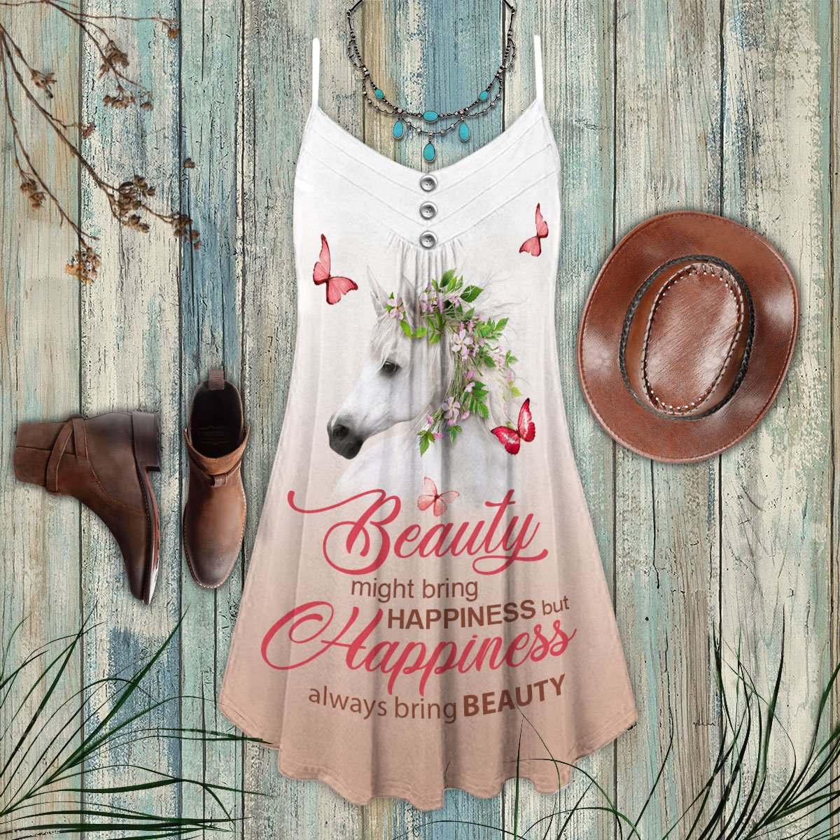 White Horse Beauty Limited – Women's Summer Sleeveless V-Neck Camisole Dress