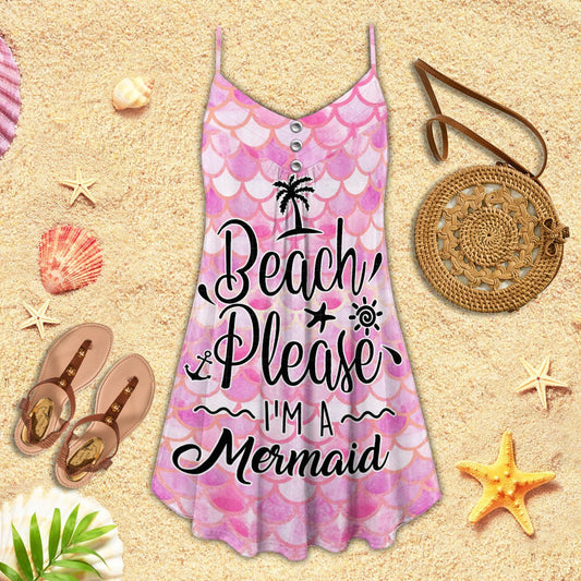Mermaid Beach Style Limited – Women's Summer Sleeveless V-Neck Camisole Dress