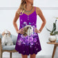 Purple Rose Butterfly Shih Tzu Limited – Women's Summer Sleeveless V-Neck Camisole Dress