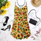 Sunflower Pattern Full Color Limited – Women's Summer Sleeveless V-Neck Camisole Dress