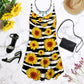 Sunflower Pattern Bright Limited – Women's Summer Sleeveless V-Neck Camisole Dress