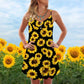 Sunflower Pattern Limited – Women's Summer Sleeveless V-Neck Camisole Dress