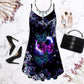 Floral Pattern Butterfly – Women's Summer Sleeveless V-Neck Camisole Dress