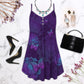 Purple Butterfly Mandala – Women's Summer Sleeveless V-Neck Camisole Dress