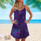 Purple Butterfly Mandala – Women's Summer Sleeveless V-Neck Camisole Dress