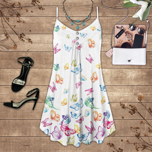 Butterfly Nature Art Limited – Women's Summer Sleeveless V-Neck Camisole Dress