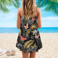 Butterfly Tropical Pattern Spaghetti Strap Dress – Women's Summer Sleeveless V-Neck Camisole Dress