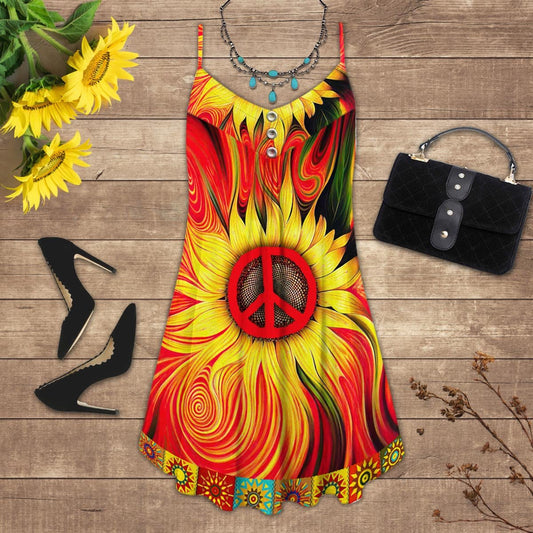 Hippie Sunflower Limited – Women's Summer Sleeveless V-Neck Camisole Dress